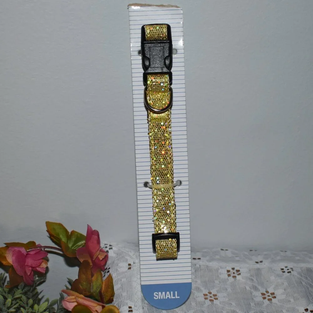 Gorgeous Glam Sparkly Gold Pet Dog Collar